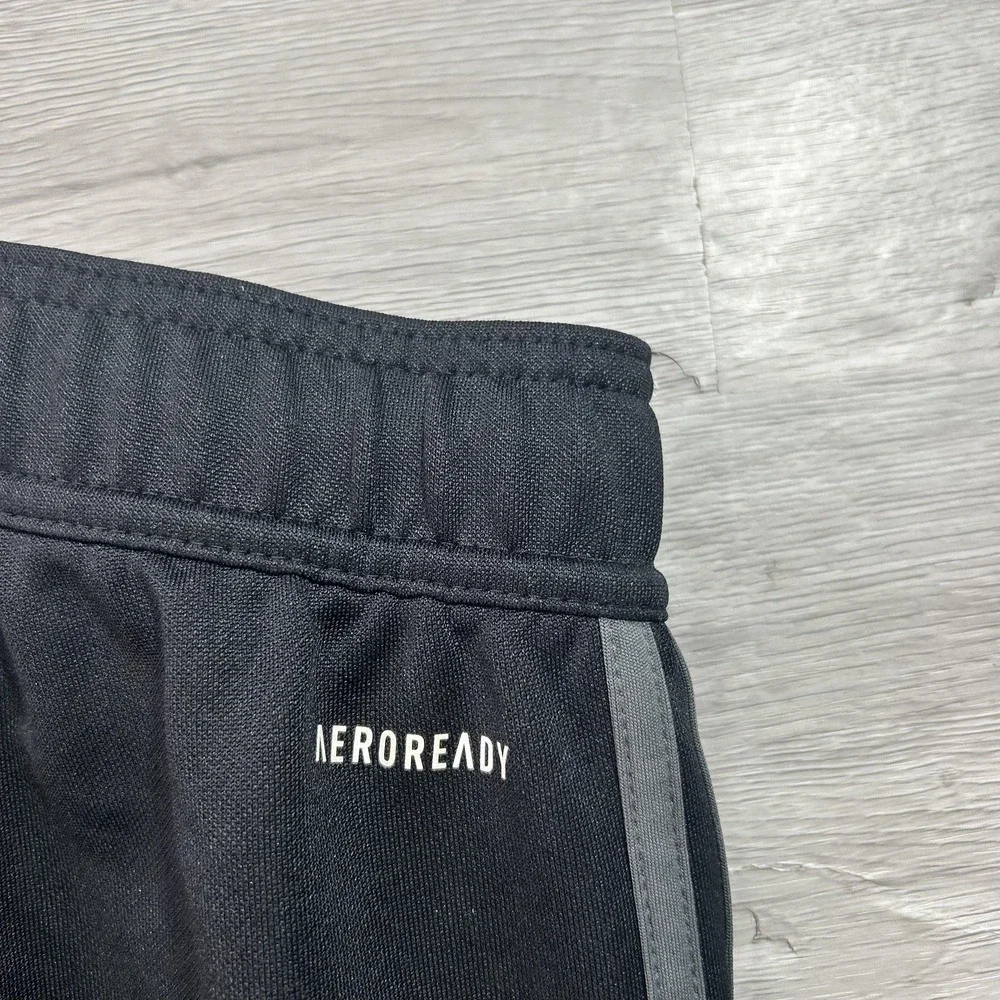 Adidas AEROREADY Track Pants Mens Large Black 3 Stripe Zip Hem Athletic H28914